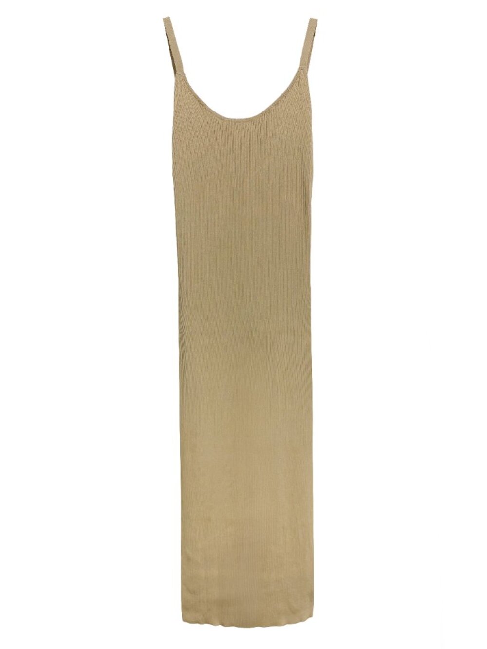 Aritzia Wilfred Womens Ribbed Bodycon Midi Dress Low Back Tan Size Small - Picture 2 of 8